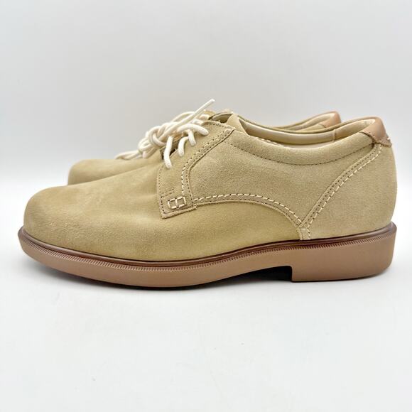 SAS Mens Ambassador Lace Up Oxford Shoes US 8.5 Wide Tan Leather EUC - Picture 8 of 14